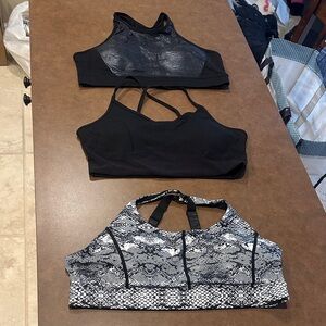 Zyia Stylish Sports Bra Trio - Black and Snake Print - XXL 🐍 🖤